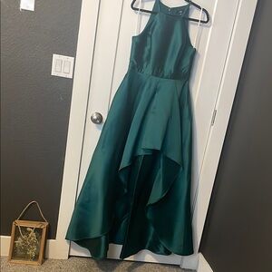 Lulu's Green High-Low Ruffled Halter Dress with pockets!